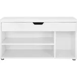 VASAGLE lavice na boty s úložným prostorem a sedákem bílý