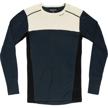 Pánské tričko Pánské triko Devold Lauparen Merino 190 Shirt Man GO 245 224 A 010C Raw White/Ink/Black 25/26