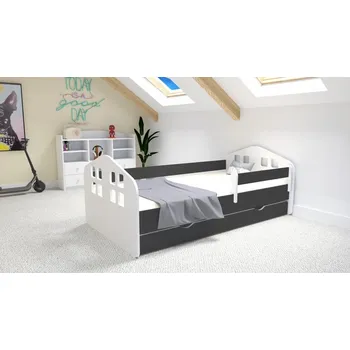 Dětská postel Světmimi Dětská domečková postel MINI DOMEK 160 x 80 cm ŠEDÁ Matrace: Ne