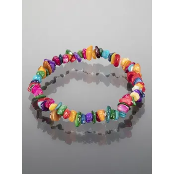 Náramek Prosperk Náramek ze sekaného barveného achátu vícebarevný S0175