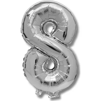 Balónek Balónek fóliový 40cm, č.8, stříbrná A288