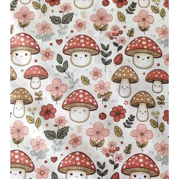 Bavlněná látka muchomůrky plátno 150cm | RTex
