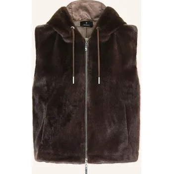 Dámská vesta Monari Dámská Vesta Z Umělé Kožešiny, tmavě hnědá, 44