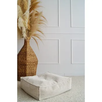 dětské křeslo Světmimi Sedací polštář čtverec 60 x 60 cm PRUHY krémový