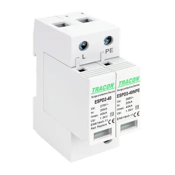 Přepěťová ochrana Tracon ESPD2-40-1+1P Svodič přepětí AC, typ T2odnímatelný modul (Tracon ESPD2-40-1+1P)