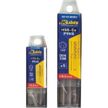 Vrták Kobaltový vrták Co5 do kovu R9K5 9.0 mm, vrcholový úhel 135*, DIN338