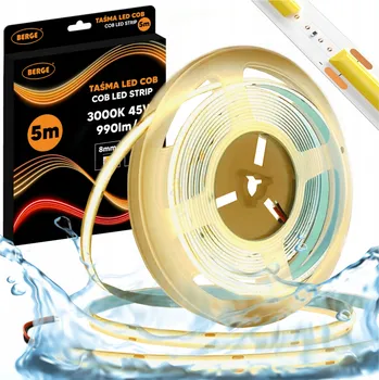 LED páska BERGE LED pásek COB Neon 12V - 480D - 9W/m - IP67 - 5m - 990lm - teplá barva