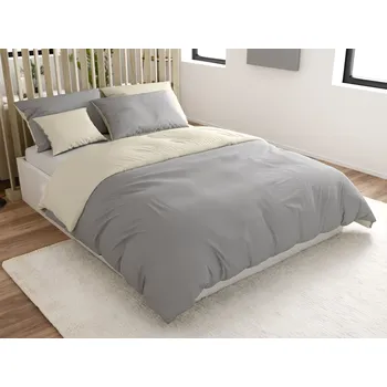 Povlečení Bavlněné povlečení MONOCHROMATIC krémovo-šedé Rozměr povlečení: 70 x 90 cm | 140 x 200 cm