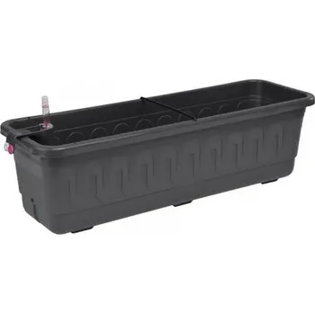 Truhlík Plastkon Fantazie Smart samozavlažovací truhlík antracitová délka 80 cm