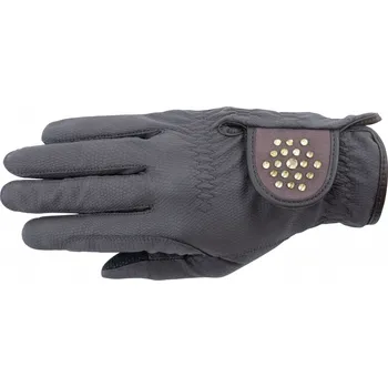 Vybavení pro jezdce RSL Rukavice jezdecké s kamínky Ascona RSL, hnědé 3XS