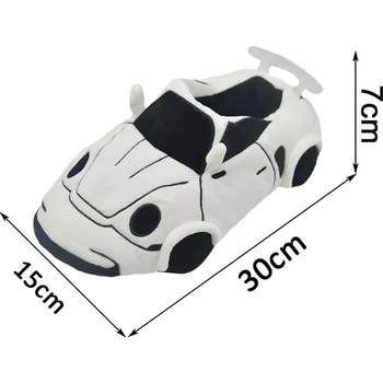 Dámské pantofle OEM Plyšové papuče ve tvaru auta BARVA / MODEL: ZÁVODNÍ AUTO - BÍLÉ