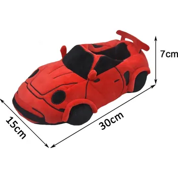 Pánské pantofle OEM Plyšové papuče ve tvaru auta BARVA / MODEL: ZÁVODNÍ AUTO - ČERVENÉ