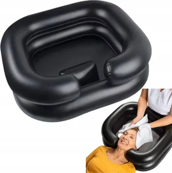 Umyvadlo +Ratajczyk Přenosné umyvadlo pro mytí vlasů nemocným ČERNÉ s odtokem