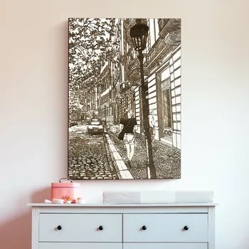 Obraz Žena ve městě - Gravírovaný obrázek | DUBLEZ