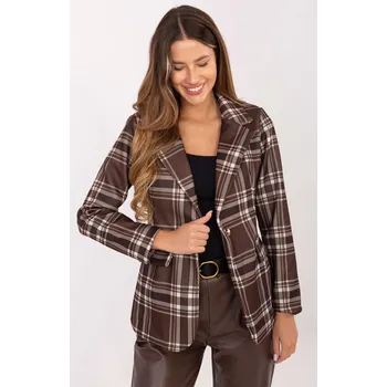 Dámský kostýmek RUE PARIS Vzorované sako hnědé Velikost: L