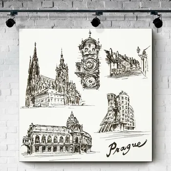 Obraz Praha - gravírovaný 3D obraz na zeď ze dřeva | DUBLEZ