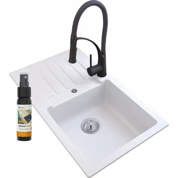 Granitový dřez Jednokomorový granitový dřez Granitan TRIX černá barva