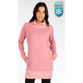 Oblečení a móda Litex Dámské mikinové šaty 7F122 Tmavě růžová XL