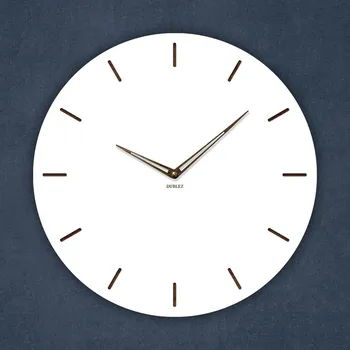 Hodiny Minimalistické dřevěné hodiny, Bílá | DUBLEZ