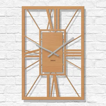 Hodiny Dřevěné římské hodiny - Arch Deco, Buk | DUBLEZ