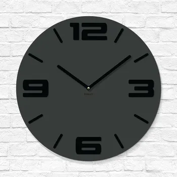 Hodiny Velké nástěnné hodiny do obýváku - Numero, Antracitově-šedá | DUBLEZ