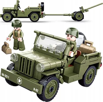 ostatní stavebnice STAVEBNICE VOJSKO TANK JEEP WILLYS MB + DĚLO 143 dílů
