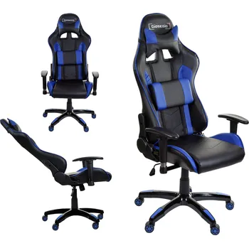 HERNÍ kancelářská židle pro hráče, černo-modrá