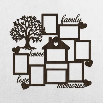 Obraz Rodinný fotorámeček na více fotografií, Wenge | DUBLEZ