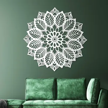 Obraz DUBLEZ Mandala zdraví na zeď 132x132 cm Dřevěný 3D obraz Mandala Zdraví