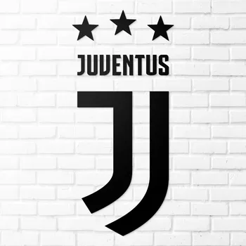 Obraz Dřevěné logo fotbalového klubu - Juventus, Černá | DUBLEZ