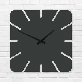 Hodiny Nástěnné hodiny do kuchyně - Quadra, Antracitově-šedá | DUBLEZ