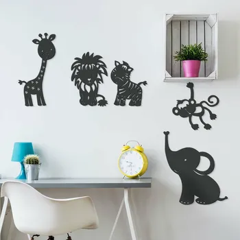 Obraz Dětské nálepky na zeď - Safari, Antracitově-šedá | DUBLEZ