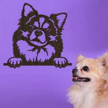 Obraz Dřevěná nálepka na stěnu - Čivava, Wenge | DUBLEZ