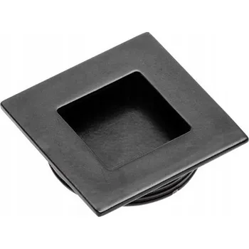 Nábytkové kování Zapuštěná Nábytková úchytka GTV , čtverec , černá