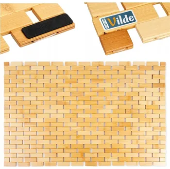 Koupelnová předložka Protiskluzová bambusová koupelnová podložka dřevěný kobereček do koupelny 80 cm