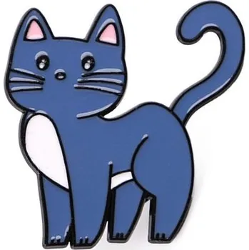 Brož Brož / odznak kočka - 2 modrá