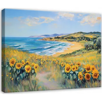 Obraz OBRAZ MOŘE KRAJINA KVĚTINY PŘÍRODA DO LOŽNICE OBÝVÁKU NA PLÁTNĚ 100x70