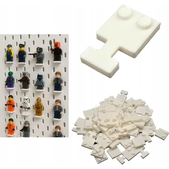Doplněk k figurce 35 kusů DRŽÁK PODSTAVEC pro desky IKEA Skadis na Mini Figurky LEGO Bílé