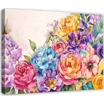 Obraz OBRAZ KVĚTINY ABSTRAKCE MODERNÍ DO LOŽNICE OBÝVÁKU NA PLÁTNĚ 40x30