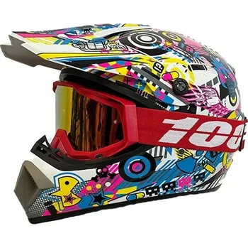 Helma na motorku MOTOCYKLOVÁ PŘILBA DĚTSKÁ ENDURO QUAD S BRÝLEMI -, M