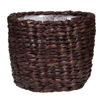 Květináč Košík z vodního hyacintu 505 hnědý 20 - s fóliovou vložkou