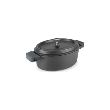 Hrnec Hrnec oválný, 31x25 cm, černý