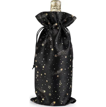 Vánoce Vánoční dárkový pytlík na láhev 15x33 cm Varianta: 4 černá, Balení: 1 ks