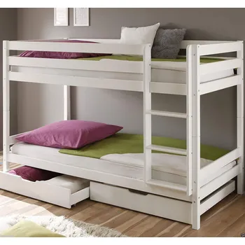 Dětská postel Světmimi Dvoupatrová postel BÍLÁ Úložný prostor (2ks): NE