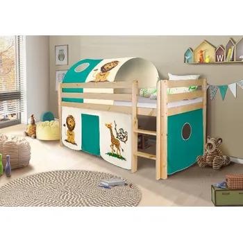 Dětská postel Světmimi Vyvýšená postel PŘÍRODNÍ safari Věžička: NE, Tunel: NE