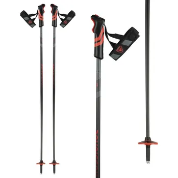 Sjezdová hůlka Lyžařské hole ROSSIGNOL Tactic Carbon Clip Red Černá 125 cm 170 až 180 cm