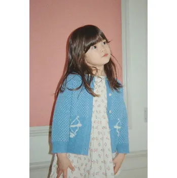 Dívčí svetr Dětský kardigan s příměsí vlny Konges Sløjd BELOU KNIT CARDIGAN KS104225.PreSpring modrá 55X, vel. 92