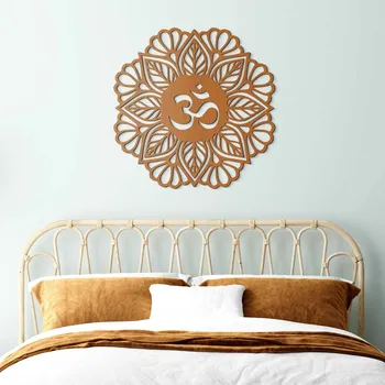 Obraz Dřevěná mandala na zeď - Znak Ohm | DUBLEZ