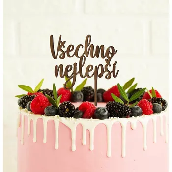 Obraz Dřevěný zápich do dortu - Všechno nejlepší | DUBLEZ