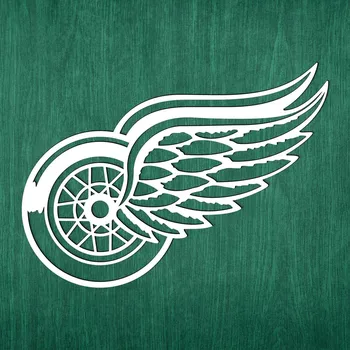 Obraz Dřevěné logo - Detroit Red Wings, Bílá | DUBLEZ